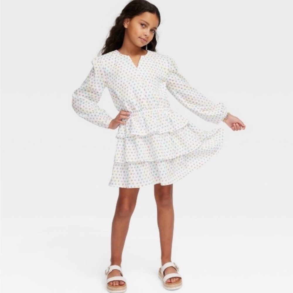 Roller Rabbit Target kids GIRL’S disco hearts wave tiered mini dress SMALL NWT